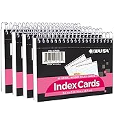 KAISA Spiral Index Cards, 3.6"x5" Ruled Flashcards Sprial Note Taking Paper Notepads, 50 Cards/Pa...