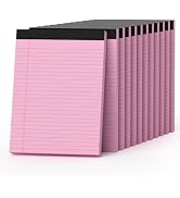 Pink Legal Pads 8.5 x 11, Notepads 8.5 x 11, Wide Ruled, 12 Pack Pink Note Pads 8.5 x 11, Pink Pa...