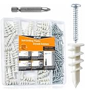 KURUI 140Pcs #8 Self Drilling Drywall Anchors with Screws Kit, Heavy Duty Dry Wall Anchors for Ha...