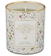 Christian Art Gifts Grace is Sufficient Bible Verse Scented Candle: Soy Wax, Pure Essential Oils,...