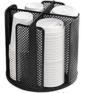 Honlibey Cup and Lid Organizer Cup Dispenser Coffee Cup Organizer Paper Cup Holder Rotating for B...
