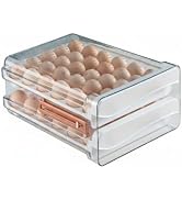FiiMan Large Capacity Drawer type Egg Holder With Time Marker, Household Egg Fresh Storage Box, C...
