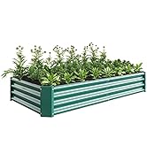 Donext Raised Garden Bed Outdoor, 6×3×1ft, Metal Raised Rectangle Planter Beds for Plants, Vegeta...