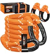 HOKINETY Kinetic Recovery Tow Rope - 1.26" x30FT 55000LBS Reflective Heavy Duty Snatch Strap Kit ...