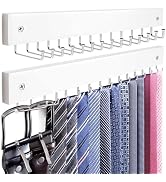 KEOAMG 2-Pack Tie Rack Wall Mounted, Wooden Tie Hanger Tie Organizer for Men with 28 Folding Hook...