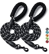 2 Pack Dog Leash, 4/5//6 FT Heavy Duty Nylon Rope Pet Leashes with Comfortable Padded Handle, Ref...
