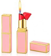 Lipstick Lighter, 2 Pack Cute Soft Flame Refillable Butane Lighter with Flame Adjustment Tool, Un...