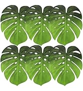 YARNOW 6Pcs Monstera Leaf Placemat Tropical Leaf Placemats Table Runners Artificial Palm Leaves F...