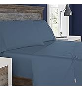 Columbia Omni Freeze Super Soft Breathable, Moisture-Wicking, Cooling Sateen Flat Sheet, Fitted S...