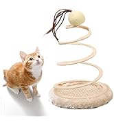 Andiker Interactive Cat Toy, Cat Plush Toy with Spiral Spring Plate and Funny Ball or Mouse Inter...