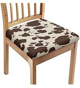 Pzuqiu Cow Hide Print Square Chair Seat Cushion Cover for High Chairs Anti-Scratch Outdoor Chair ...