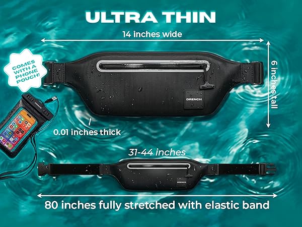 ultra thin waterproof waist pack floating dry bag dimensions adjustable belt beach travel gear