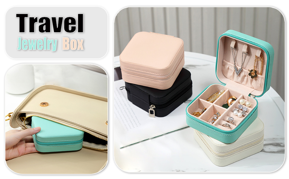 Mini Jewelry Travel Case,Small Travel Jewelry case, Portable Travel Mini Storage Organizer