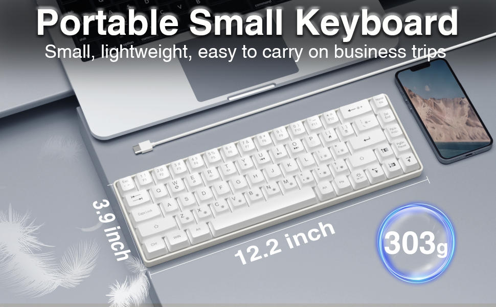 white smal keyboard 60 percent keyboard travel office keyboard mini compact keyboard usb wired