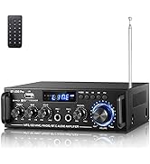 Facmogu Home Audio Amplifier, Bluetooth 5.0 Receiver Wireless Power Amplifier, Max 400Wx2 RMS 50W...