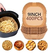 UBeesize 9 Inch Air Fryer Paper Liners,400 PCS Parchment Paper, Air Fryer Disposable Paper Liners...
