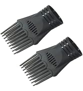 2Pcs Black Plastic Universal Blow Hair Dryer Comb Attachment for Straightening, Detangling - Nozz...