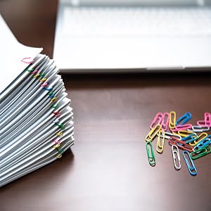 Colored Medium Paper Clips Vinyl Coated