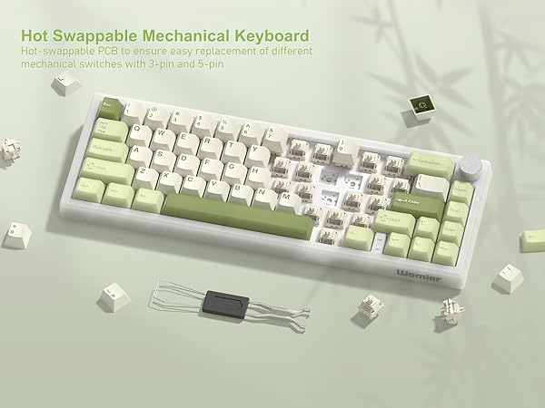 60% Gaming Keyboard Pink, QMK/VIA Creamy Mechanical Keyboard