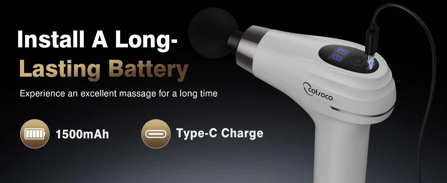 cotsoco Massage Gun with Upgraded Extension Handle