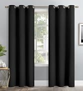 black curtains