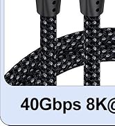 Thunderbolt 4 Cable 3.3FT 2 Pack, USB C to USBC Cord [40Gbps Data Sync/8K Display/240W Fast Charg...