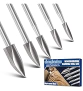 Wood Carving Drill Bits Set for Dremel Rotary Tool 5Pcs Engraving Drill Bits Woodworking Accessor...