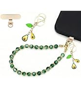 QIOFEARTH Crystal Beaded Phone Wrist Strap, Cute Cellphone Lanyard Chain, Bow Keychain Wristlet B...