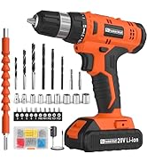FADAKWALT Cordless Drill Set, 20V Electric Power Drill with Battery And Charger, Torque 30N, 21+1...