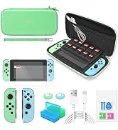 YUANHOT Accessories Bundle Compatible with Switch Animal Crossing Edition with Carrying Storage C...
