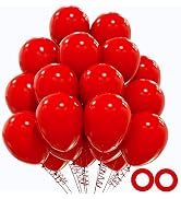 110pcs Red Balloons, 12inch Red Latex Party Balloons, Helium Quality for Birthday Baby Shower Hal...