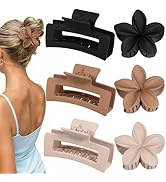 Flower Hair Clips for Women Square Claw Clips for Girls 2 Styles Hair Claw Clips for Thick or Thi...