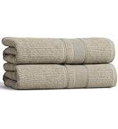 Preston Lane Douro Bath Towel Set – 2 Pack Luxury Cotton Towels, Ultra Soft & Absorbent, Quick-Dr...