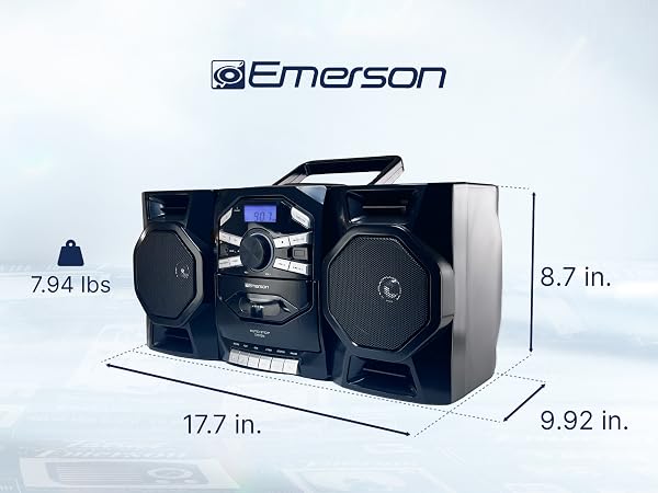 Emerson EPB-4000 Dimensions: 17.7 inches Length, 9.92 inches Width, 8.7 inches Height, 7.94 pounds