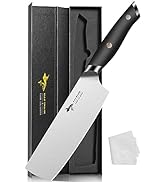 MAD SHARK Nakiri Knife - 7" Razor Sharp & Full Tang Vegetable Kitchen Knife, Multipurpose Asian C...