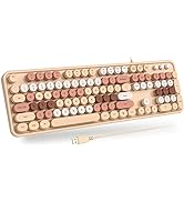 Atelus Computer Wired Keyboard, Plug Play USB Full-Size Keyboard with Large Number Pad, Caps Indi...
