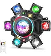 YeeSite 150W 6-Arm Moving Head DJ Light for Party | Remote DMX Sound Activated, Disco Ball, Starr...