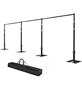 Qoolfoto Pipe and Drape Backdrop Stand, 10x30ft Heavy Duty Adjustable Background Frame with Metal...