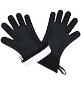 Ekogrips+ Oven Gloves with Fingers, Comfy Waterproof Heat Resistant Cooking Gloves -Long Cuff and...