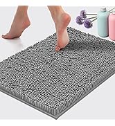 Bath Mat by LuxUrux Extra-Soft Plush Non-Slip Bathroom Mats, Luxury Chenille Microfiber Material,...
