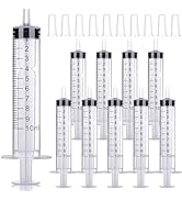 30Pack 10ml Syringes with Caps Luer Slip Tip No Needle Plastic Syringe for Refilling and Measurin...