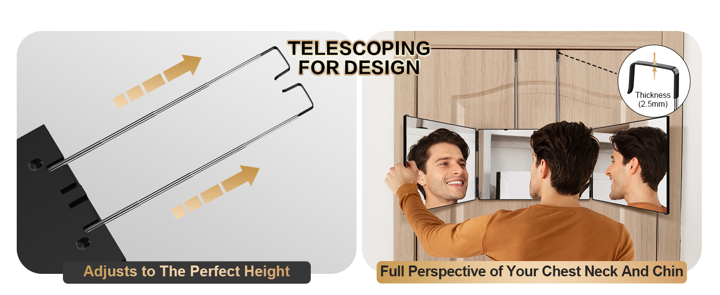self cutting mirror for men