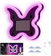 Car Light LED Ambient Solar Lights Butterfly Lamp -Powered Heart-Shaped Neon Lights for Car Windo...