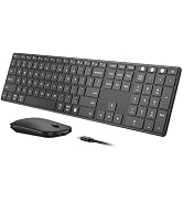 seenda SKM64-3 Wireless Bluetooth Keyboard Mouse Combo for Windows and Mac | USB and dual Bluetoo...