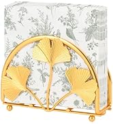 Napkin Holder for Table, Ginkgo Leaves Design Gold Napkin Holders for Paper Napkins & Kitchen Din...