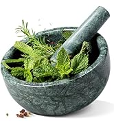 Koville Luxury Marble Mortar and Pestle Set, 7"-4cups Grinder Bowl for Guacamole, Salsa, Pill Cru...