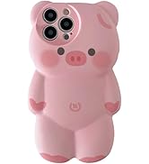 SGVAHY Case for iPhone 16 Pro Max Cute Kawaii 3D Cartoon Pig Soft Silicone Bumper Shockproof Cove...
