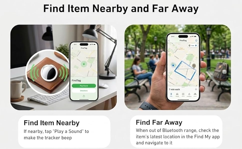find nearby and far away