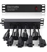 ElecVoztile 10 inch Rack PDU, 8 Rear Outlets, 1020J Surge Protection &15A Overload Switch, 1U Rac...