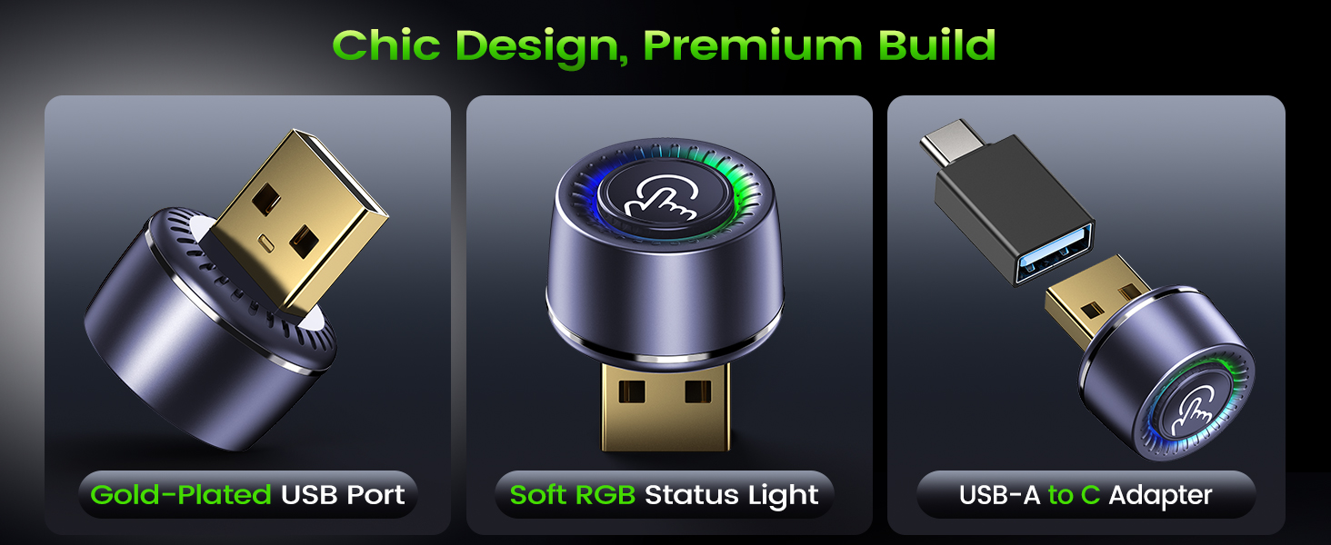 CarPlay wireless adapter uses a gold-plated USB port for reliable daily vehicle use.